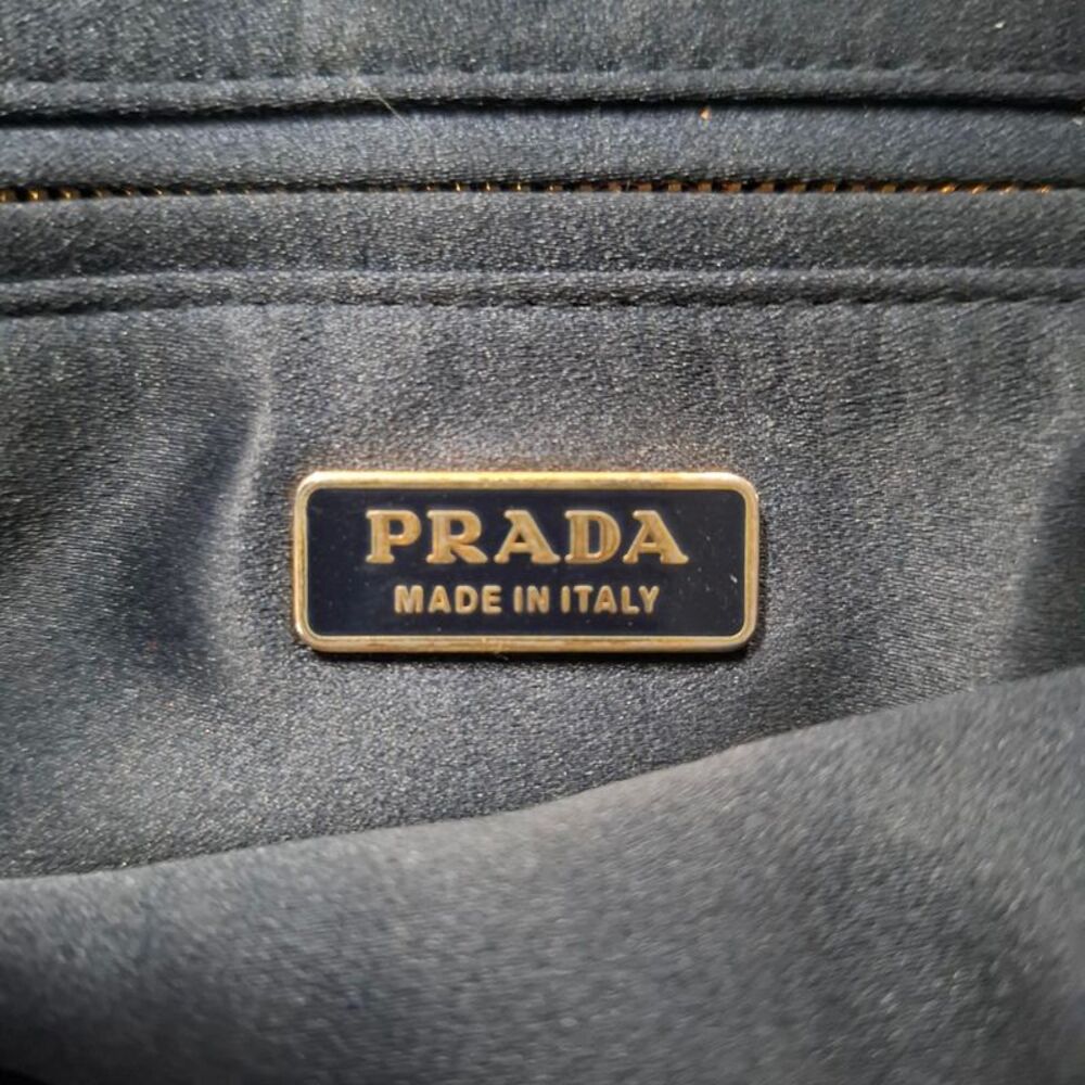 Prada Pleated Clutch Bag in Navy Blue Satin - Picture 5 of 8